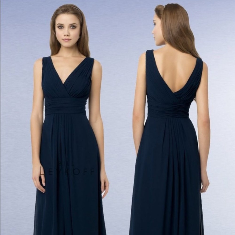 Bill Levkoff Bridesmaid Dress in Navy 768